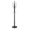 Black Freestanding Carbon Steel Coat Rack with Marble Base and 6 Hooks for Entryway Use